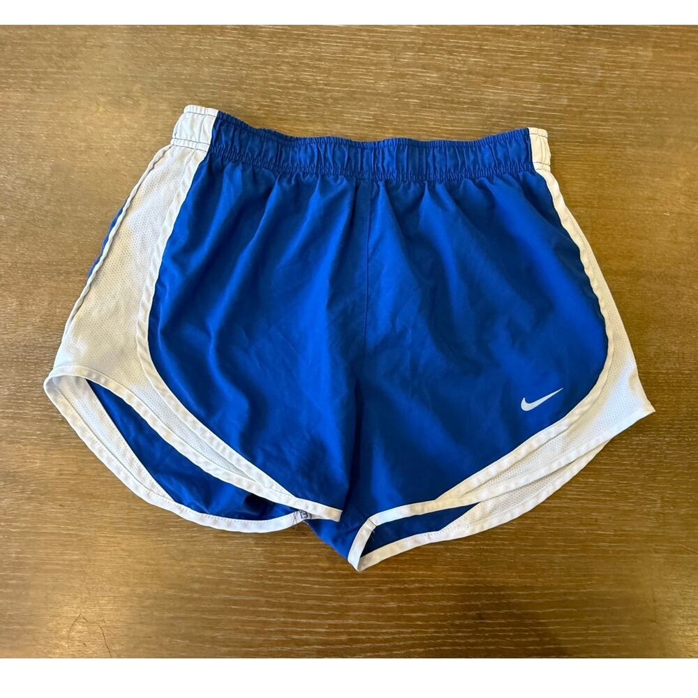 NIKE Dri-Fit Blue White Athletic Workout Tempo Running Shorts Women S gameday